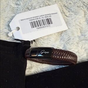 Genuine Brown Braided Leather Berkeley Bracelet $55 NWT small